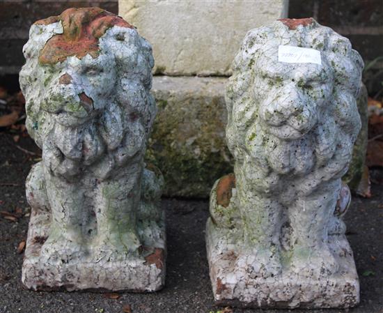 Pair of terracotta lions
